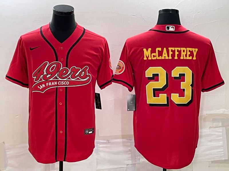 Men San Francisco 49ers #23 Mccaffrey Red yellow Nike Co branded NFL Jerseys->women nfl jersey->Women Jersey